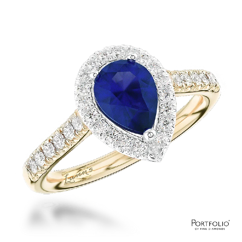 Cluster 0.49ct Sapphire Yellow Gold/Platinum Ring