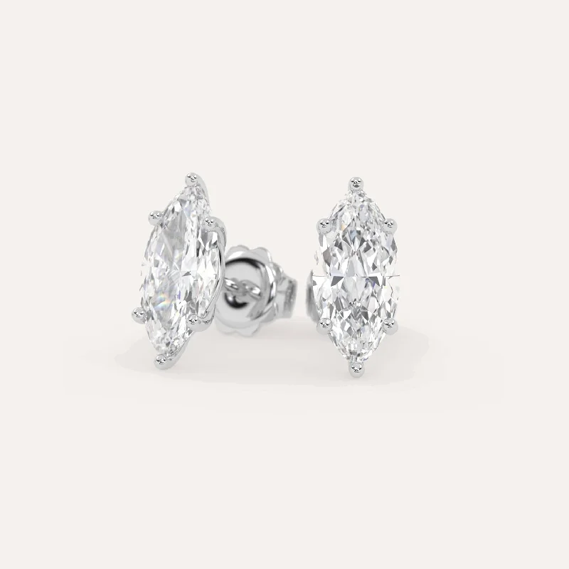 4 carat Marquise Diamond Stud Earrings