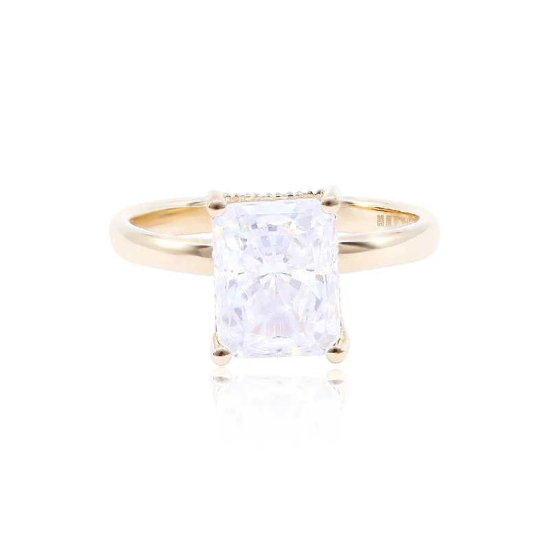 14K YELLOW GOLD ENGAGEMENT RING MOUNTING WITH DIAMOND ACCENTED GALLERY 0.07CTW (SETTING ONLY)