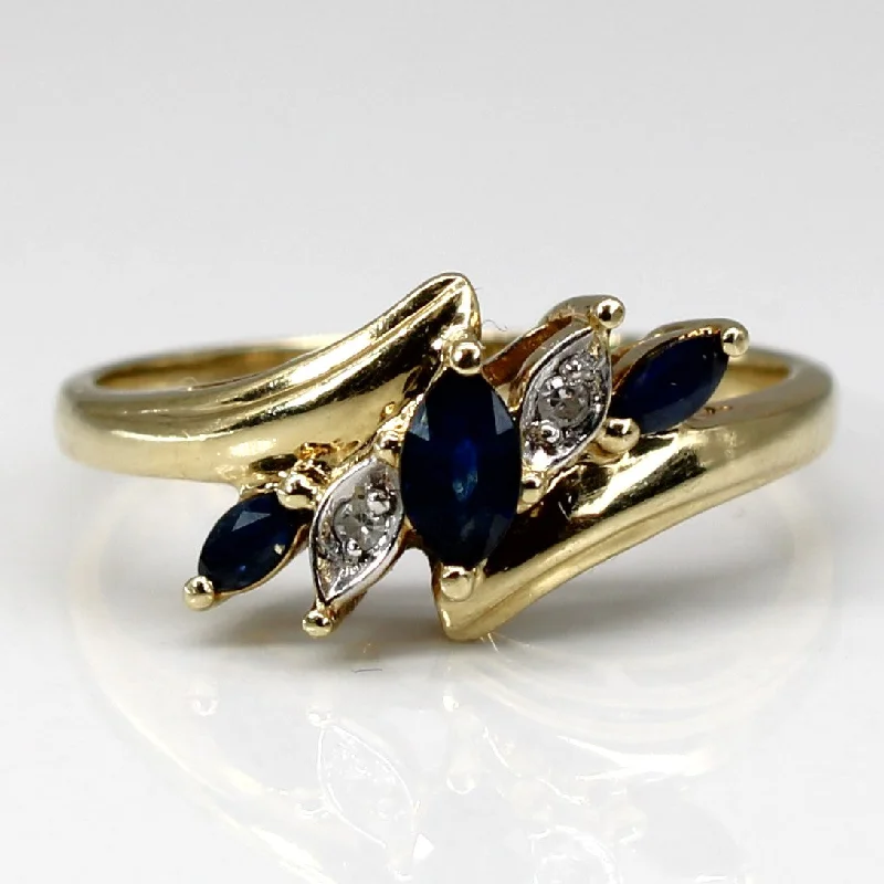 Bypass Sapphire & Diamond Ring | 0.20ctw | 0.01ctw | SZ 6.75 |