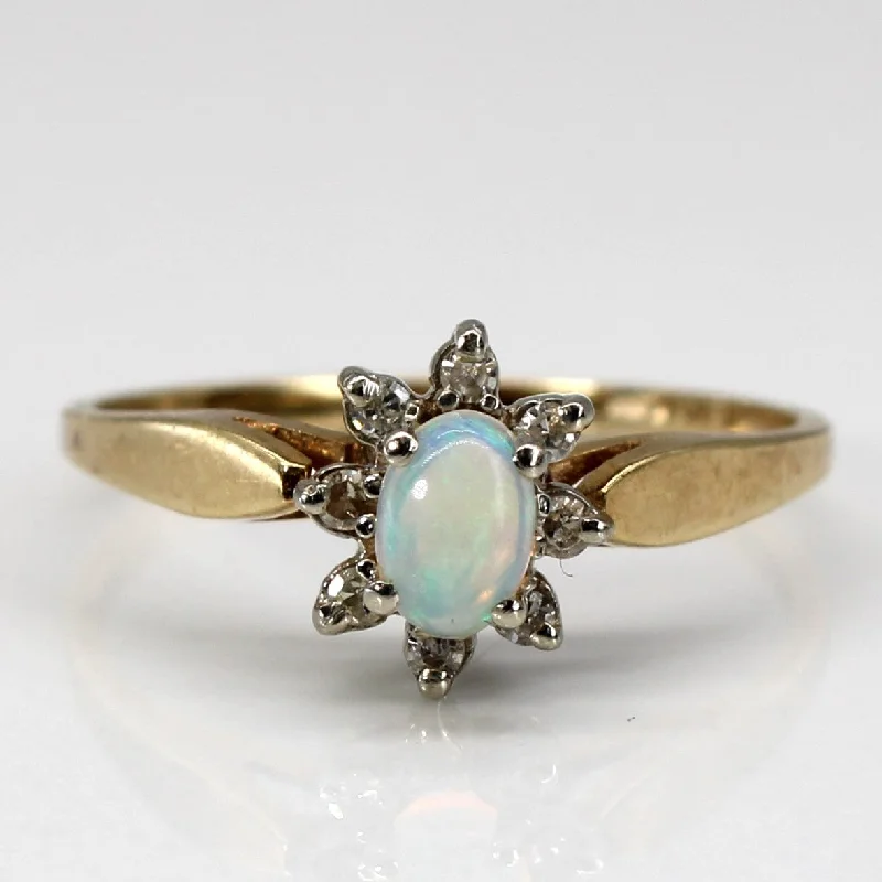 Opal & Diamond Cocktail Ring | 0.20ct | 0.04ctw | SZ 6.25 |