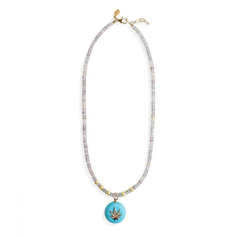 Sorbet Rainbow Sapphire Diamond Stone Dope Necklace