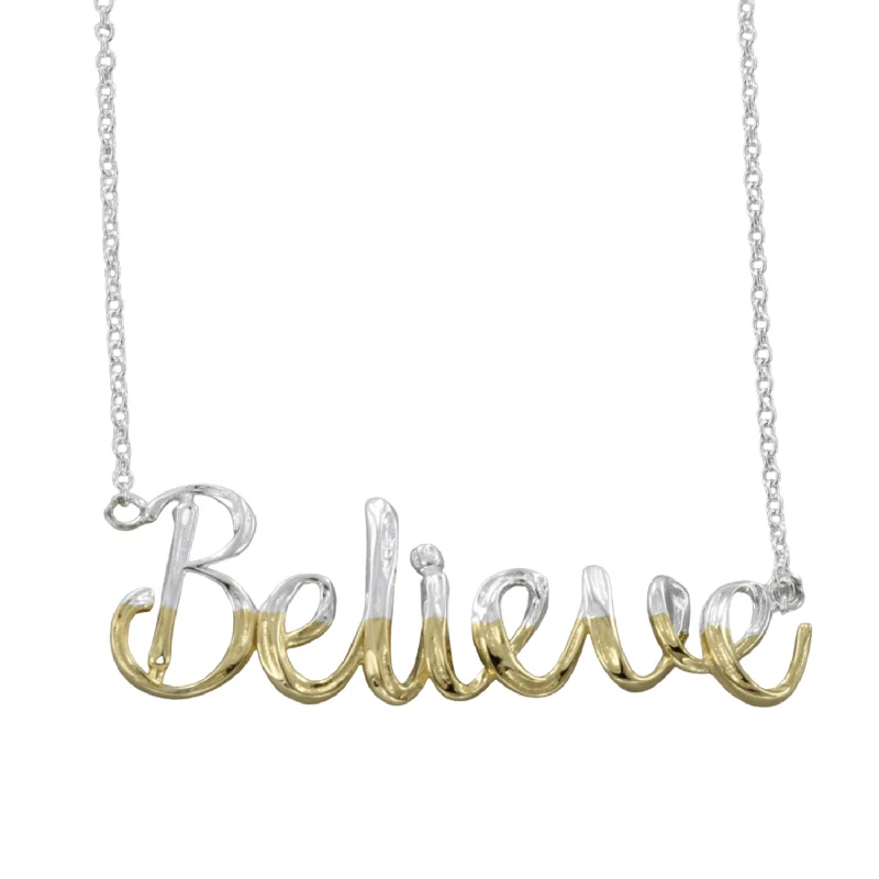 Believe Script Necklace