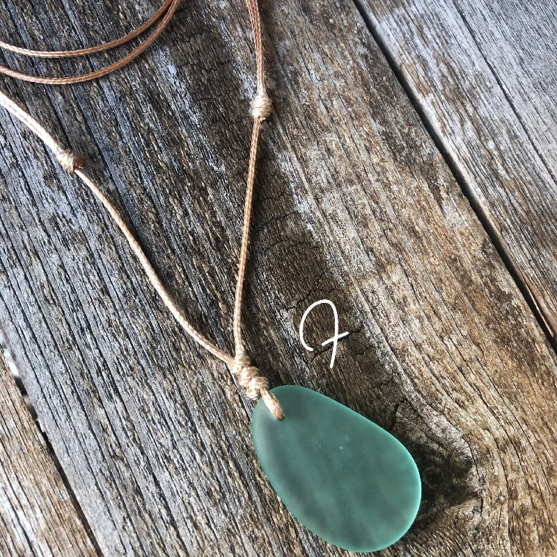 Sea Glass Necklace Seafoam Adjustable Waterproof Women Men