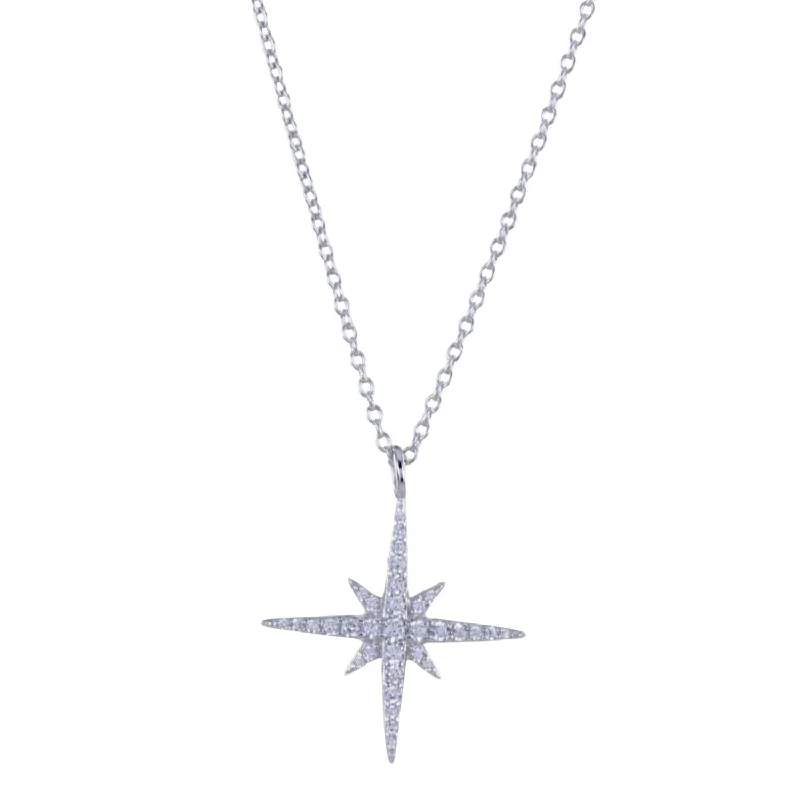 Follow that Star Sterling Silver and Pavé Necklace