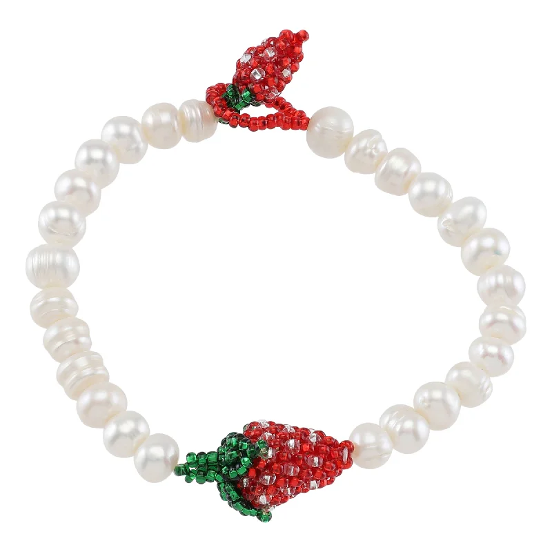 Pearly Strawberry Bracelet