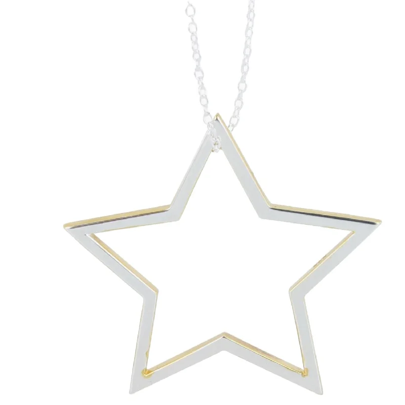 Sterling Silver and Gold Plated Shadow Star Necklace