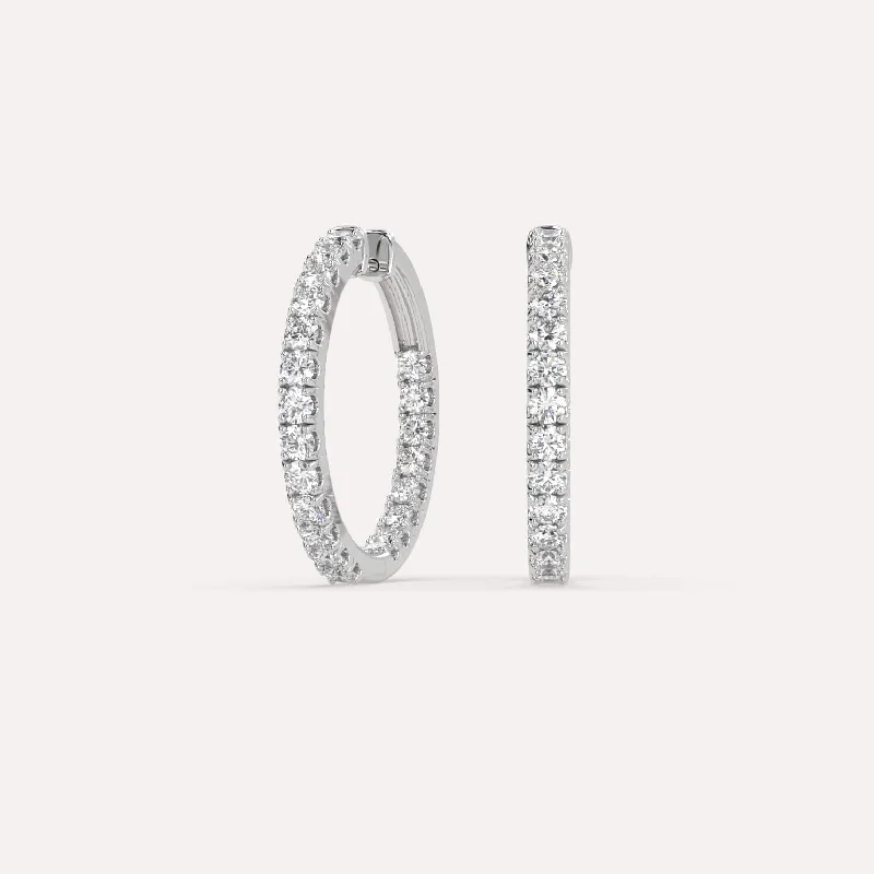 2 carat Diamond Hoop Earrings