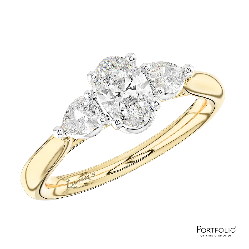 Three Stone 0.31ct G VS1 Diamond Yellow Gold/Platinum Ring