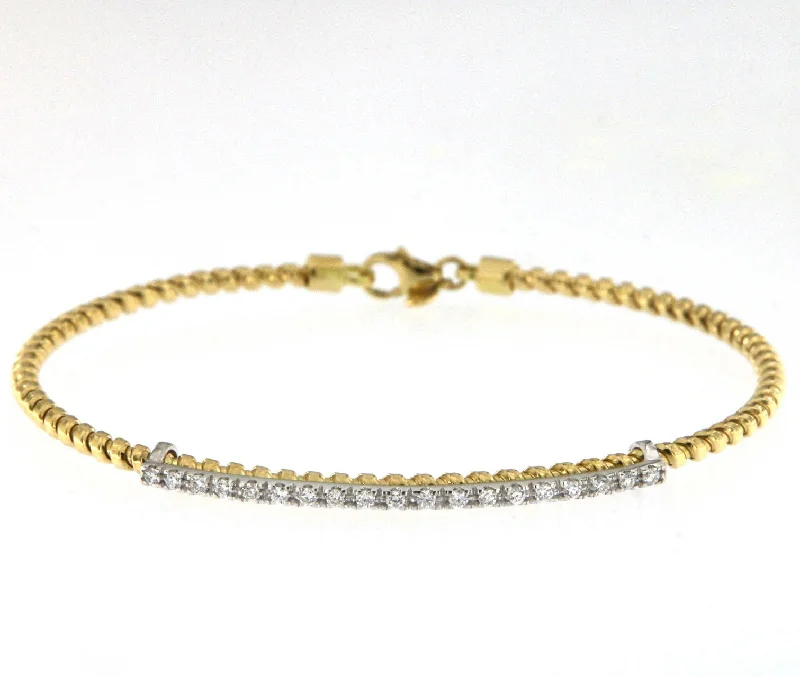 Tubogas Bar 18K Gold Bracelet w. Diamonds