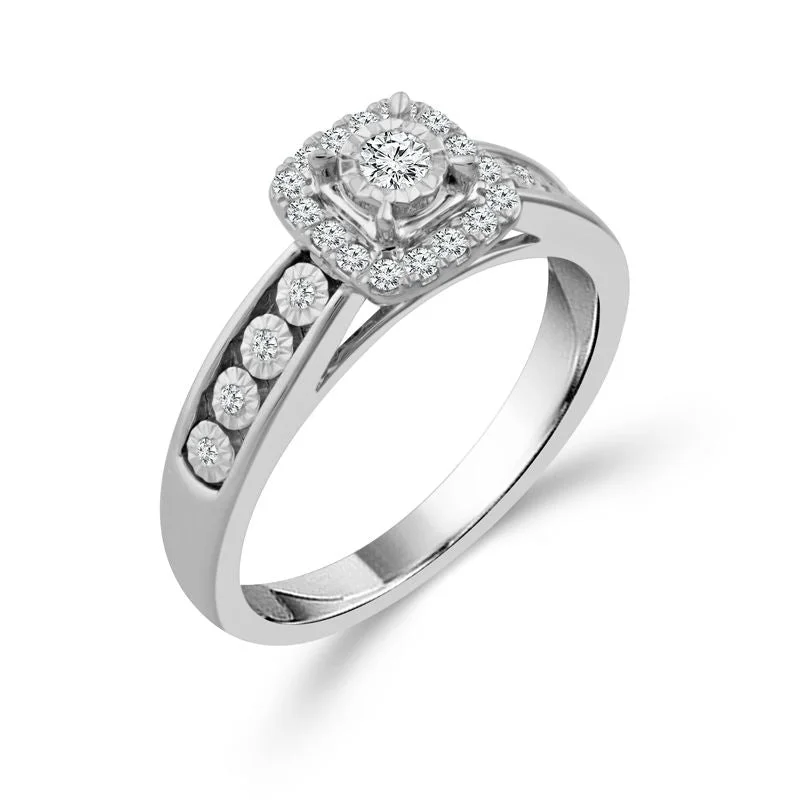 10k White Gold 1/4ctw Diamond Promise Ring