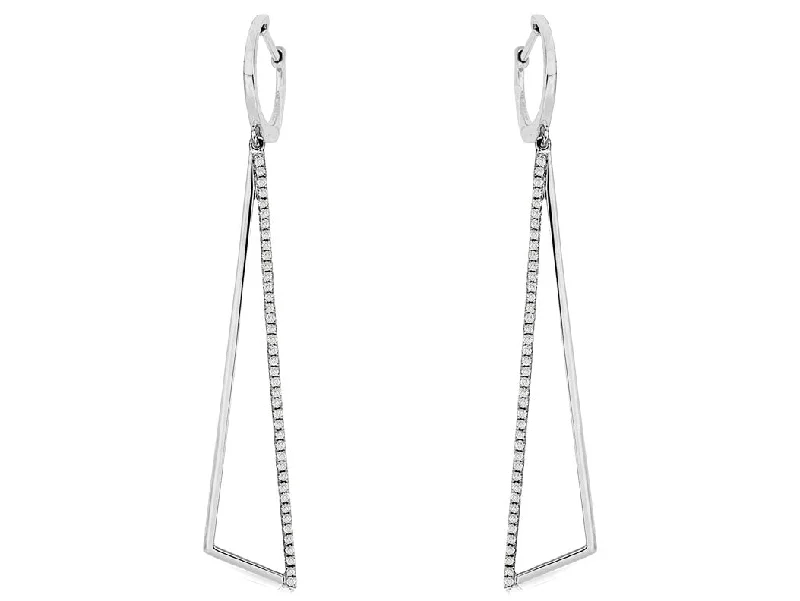 Geometric Design Open Diamond Dangle Earrings