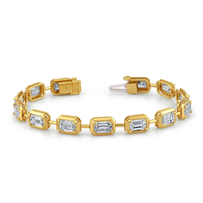 Emerald-Cut Diamond Bezel-set Bracelet