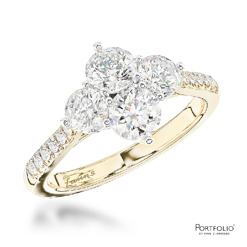 Cluster 1.00ct G VS2 Diamond Yellow Gold/Platinum Ring