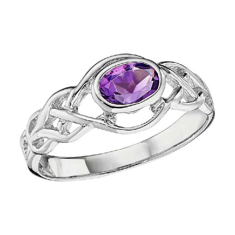 Celtic Knot Amethyst Ring