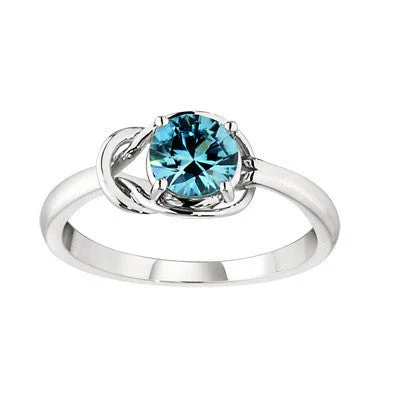 Blue Zircon Knot Ring