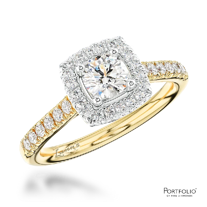 Cluster 0.31ct D SI1 Diamond Yellow Gold/Platinum Ring