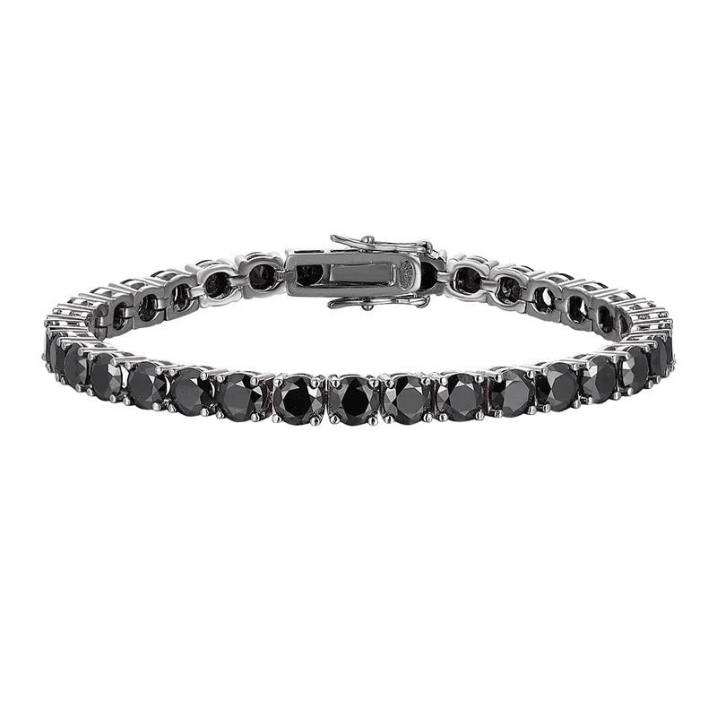 Black Moissanite Tennis Chain Bracelet - 3mm