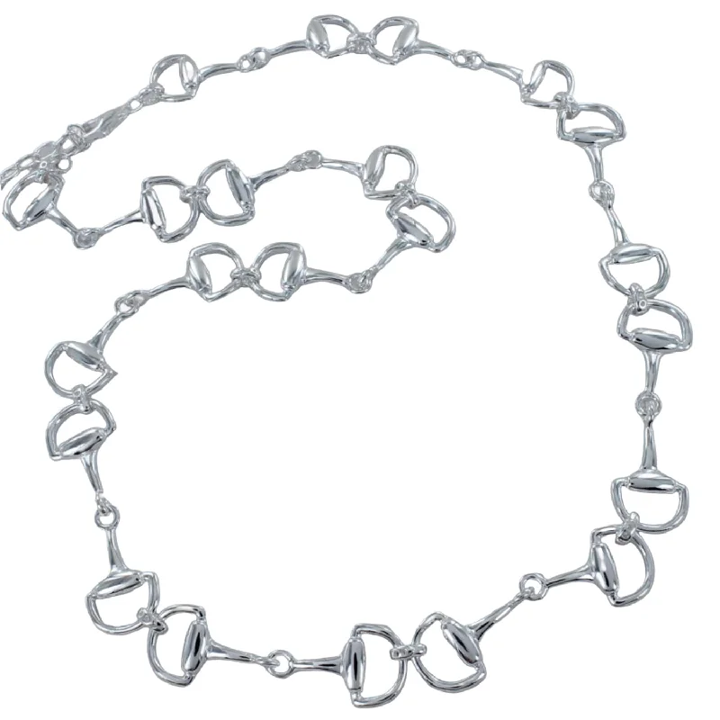 Classic Large Sterling Silver Snaffle Necklace