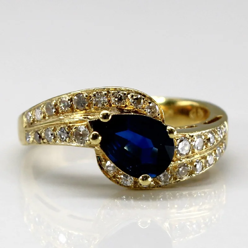 Sapphire & Diamond Bypass Ring | 0.64ct | 0.16ctw | SZ 5.25 |