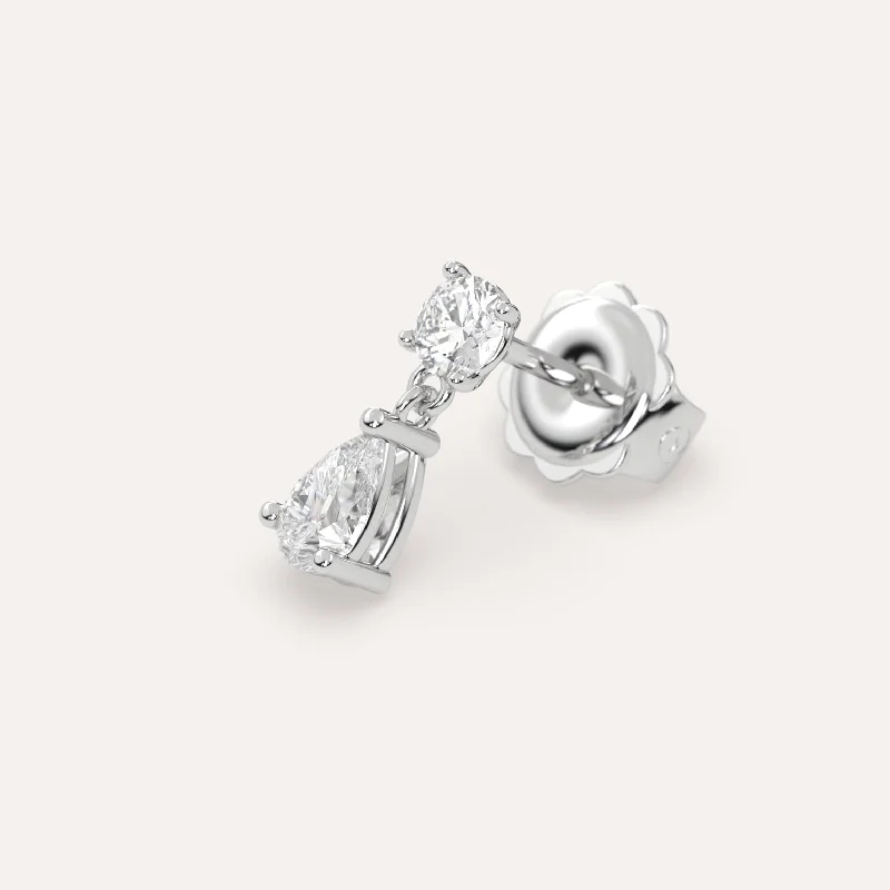 1/2 carat Single Pear Diamond Drop Earring