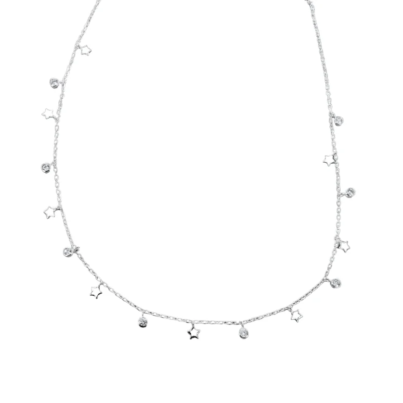 Star and Moonstone Shaker Necklace