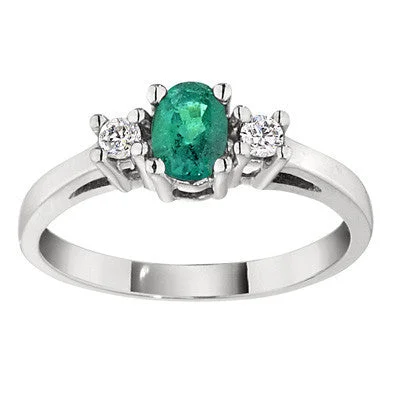 Oval Emerald and Diamond Ring