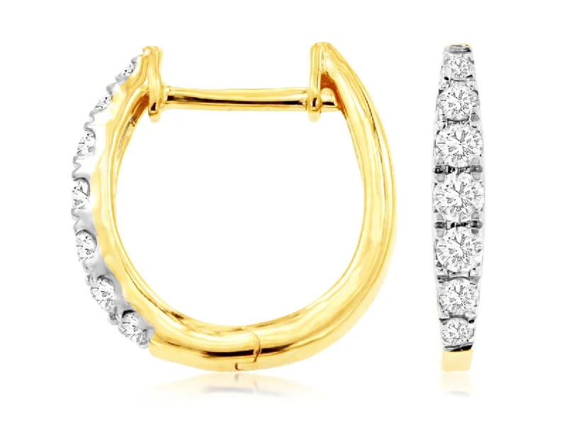 Seven Diamond Hoop Earrings