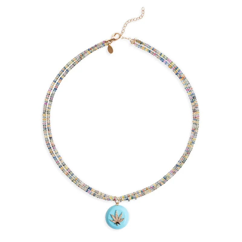 Double Rainbow Sapphire Diamond Dope Necklace