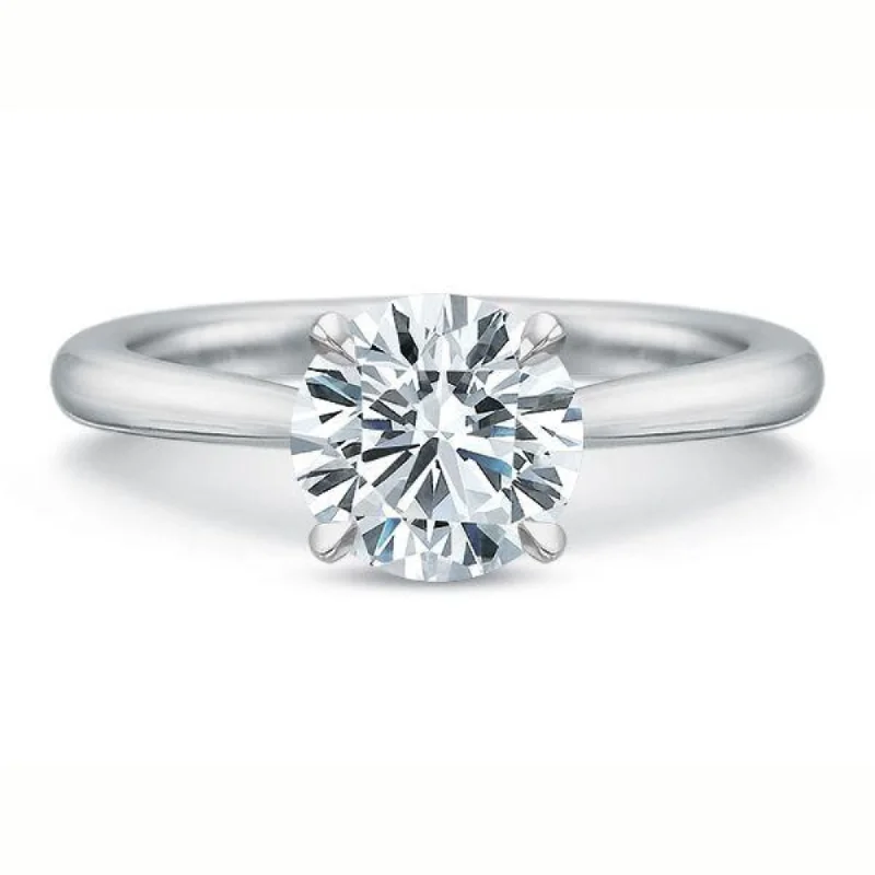 Precision Set Platinum New Aire 4-Prong Solitaire Semi-Mount Engagement Ring (Setting Only)