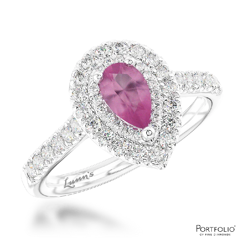 Cluster 2.22ct Pink Sapphire Platinum Ring