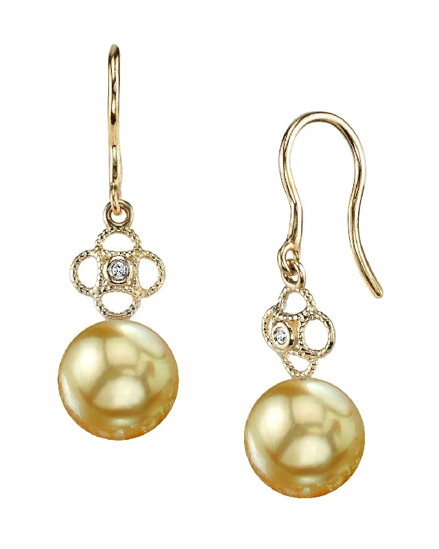 Golden South Sea Pearl & Diamond Gentry Earrings