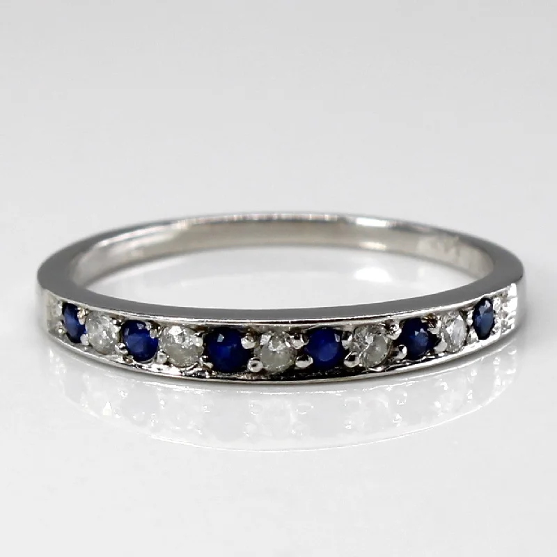 Sapphire & Diamond Semi Eternity Band | 0.12ctw | 0.10ctw | SZ 7.5 |