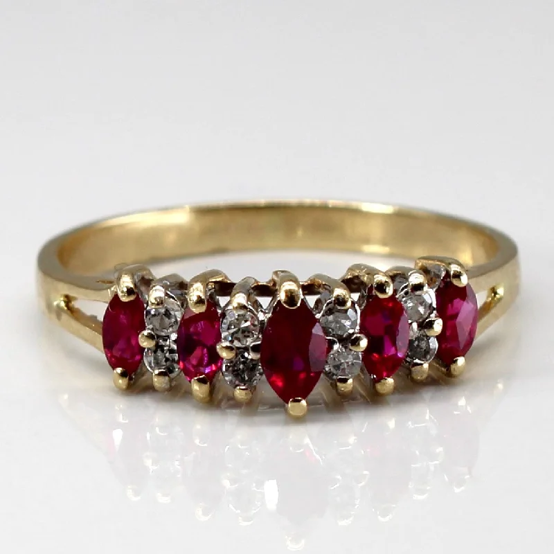 High Set Ruby & Diamond Ring | 0.68ctw | 0.08ctw | SZ 10.75 |