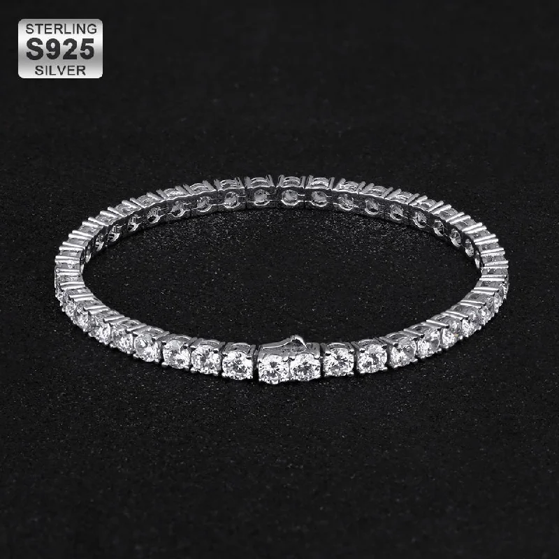 4mm Tennis Bracelet in 925 Sterling Silver