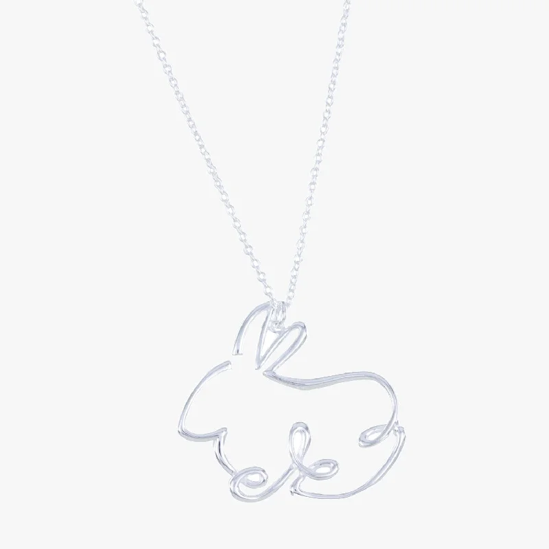 Sterling Silver Rabbit Line Necklace