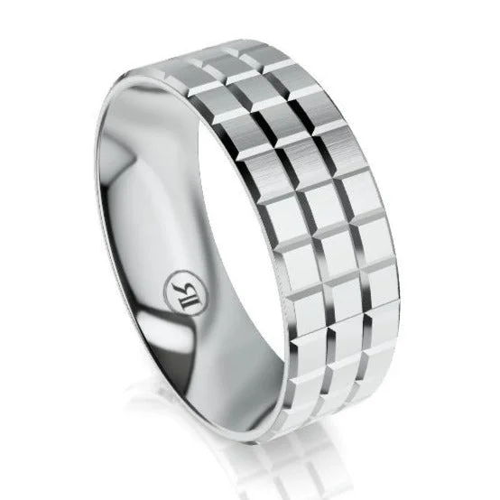 The Aspen Platinum Notched Wedding Ring