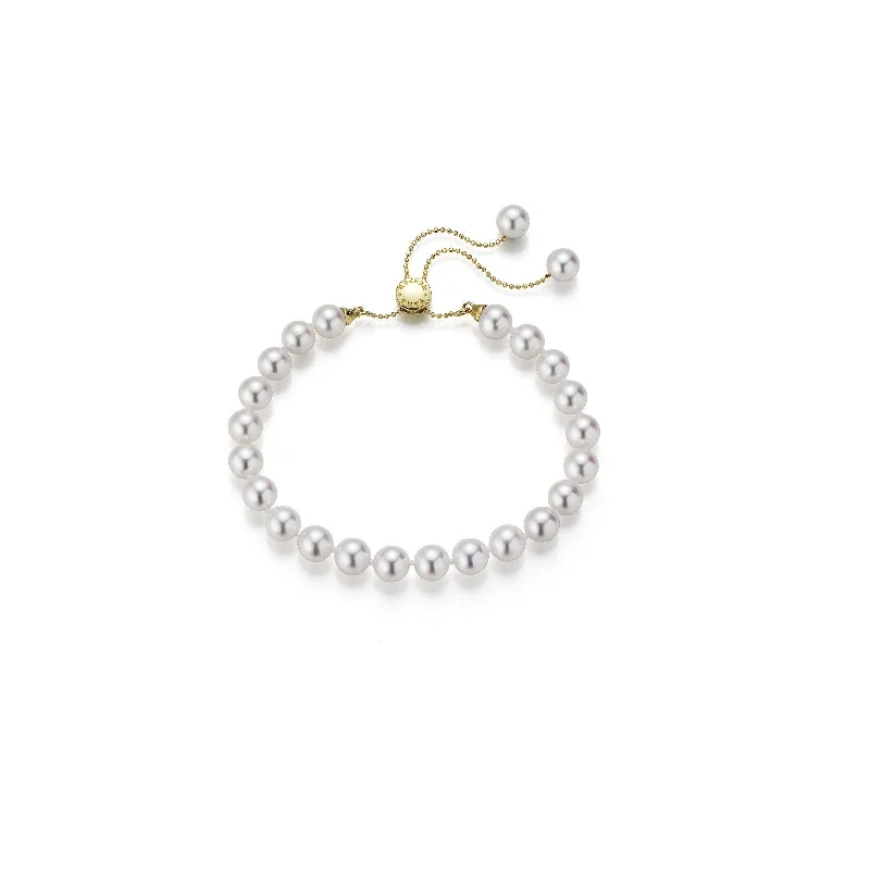 Transformable 18K Gold Bracelet w. 7.5-8 mm Pearls