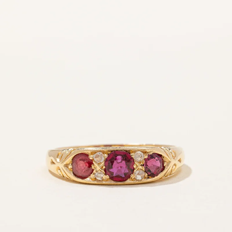 Victorian Era Ruby & Diamond Ring | 0.70ctw, 0.08ctw | SZ 7.25 |