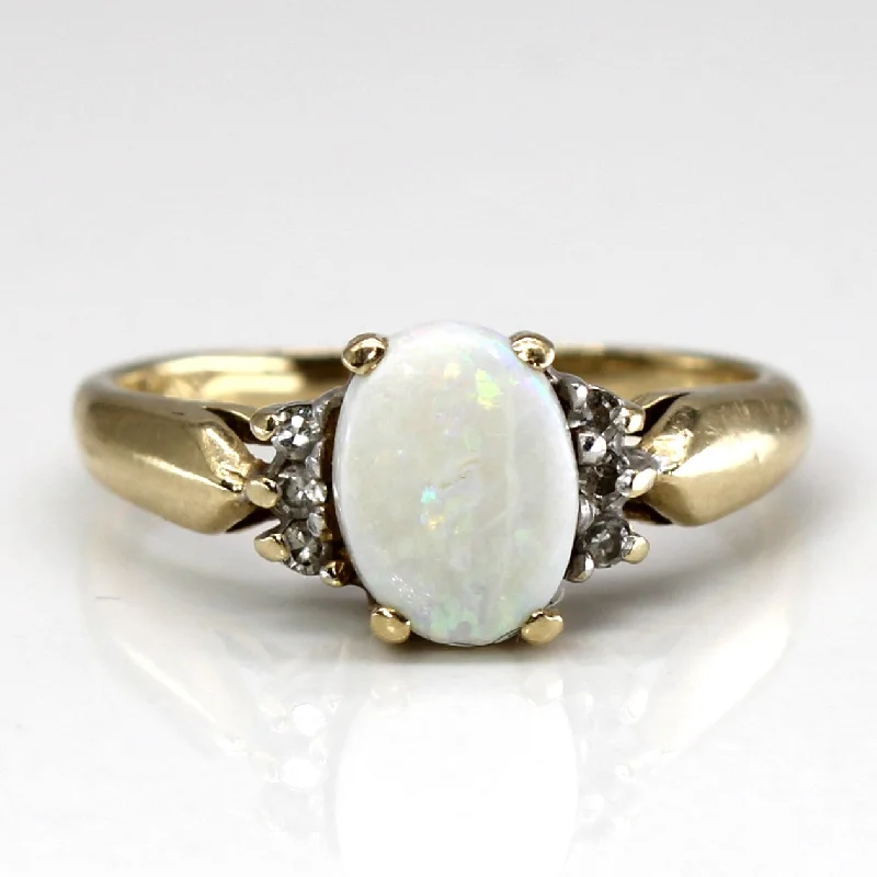 Prong Set Opal & Diamond Ring | 0.66ct | 0.06ctw | SZ 6.5 |