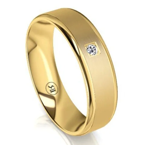 The Astley Gold Diamond Mens Wedding Ring