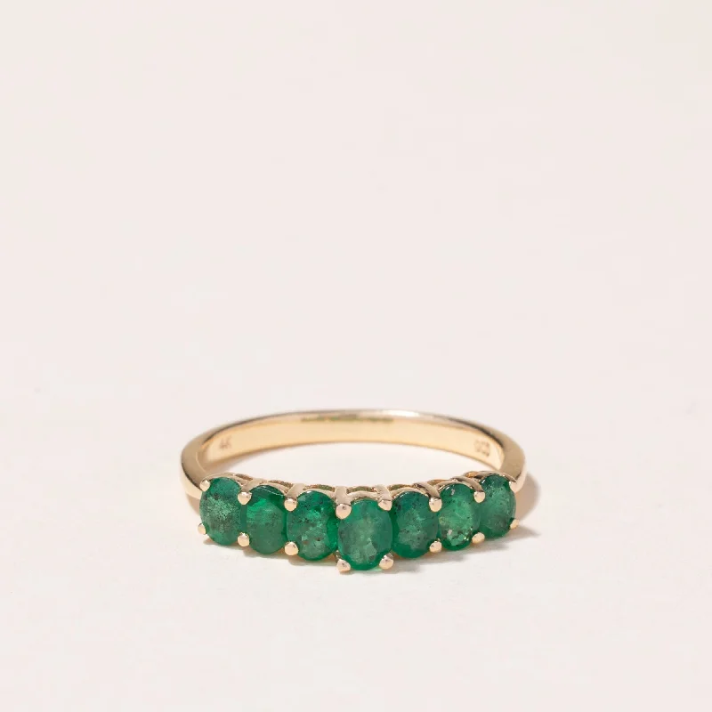 14k Yellow Gold Emerald Ring | 1.01ctw | SZ 7