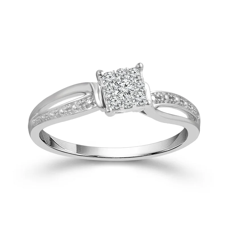 Sterling Silver 0.17ctw Diamond Promise Ring