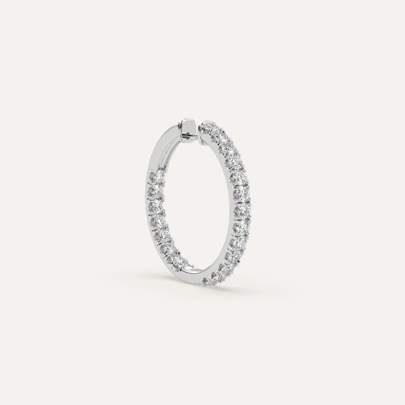 1 carat Single Diamond Hoop Earring