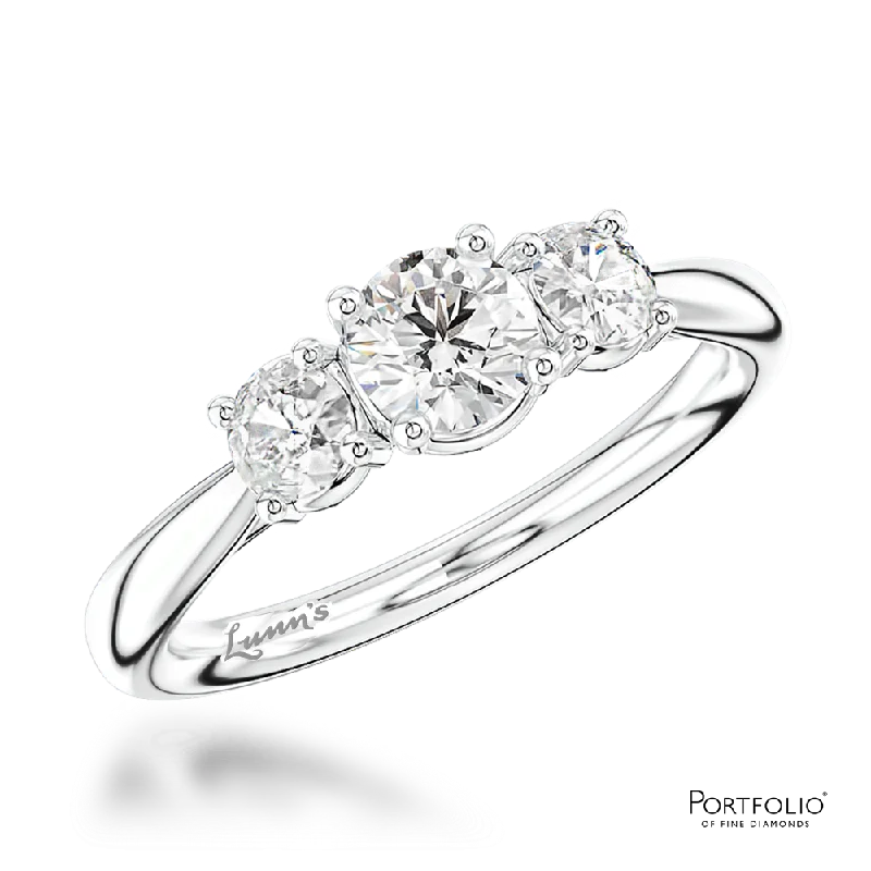 Three Stone 0.41ct E SI1 Diamond Platinum Ring