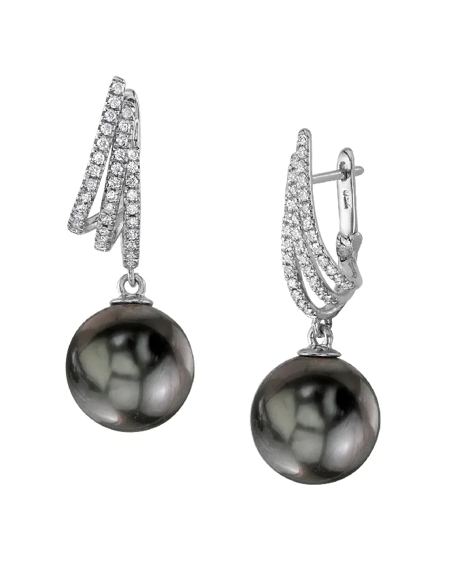 Tahitian South Sea Pearl & Diamond Liv Earrings