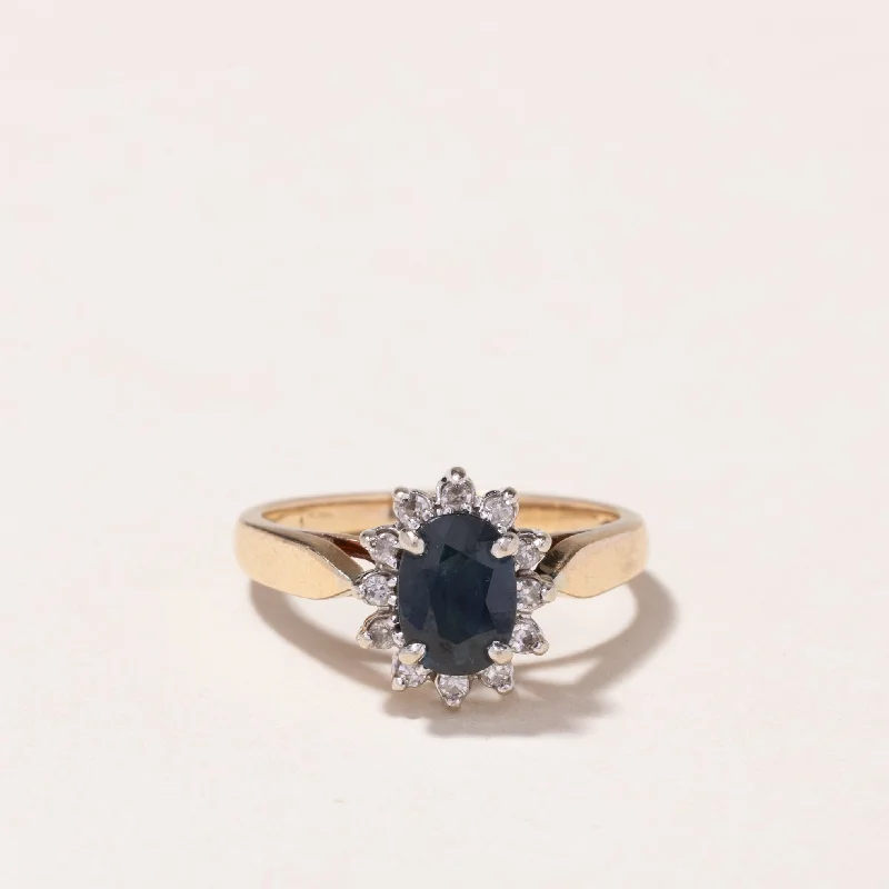 10k Yellow Gold Sapphire & Diamond Ring | 0.88ct, 0.12ctw | SZ 5.75