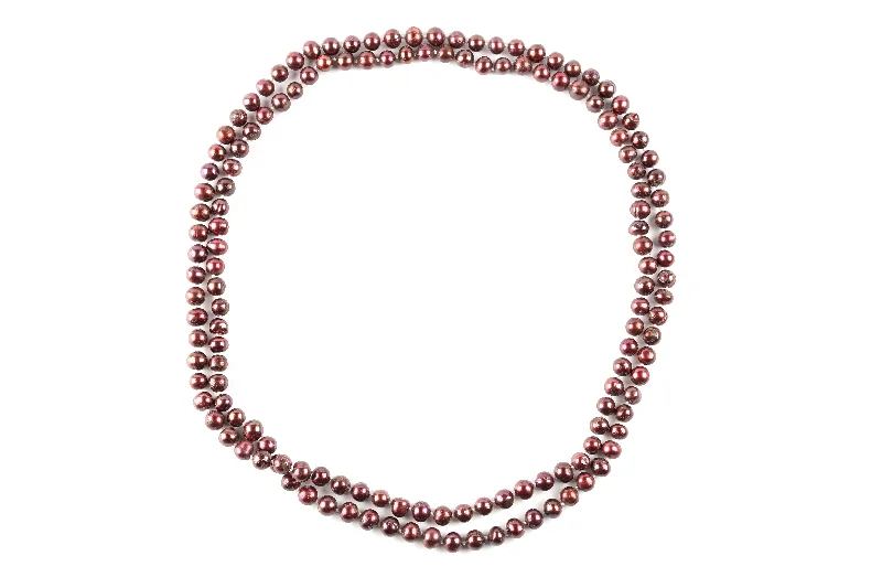 Long Burgundy Pearl Necklace