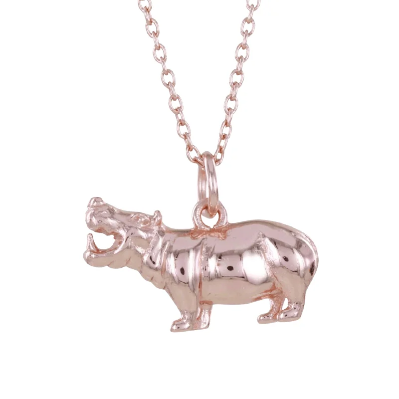 Hippo Necklace in Sterling Silver