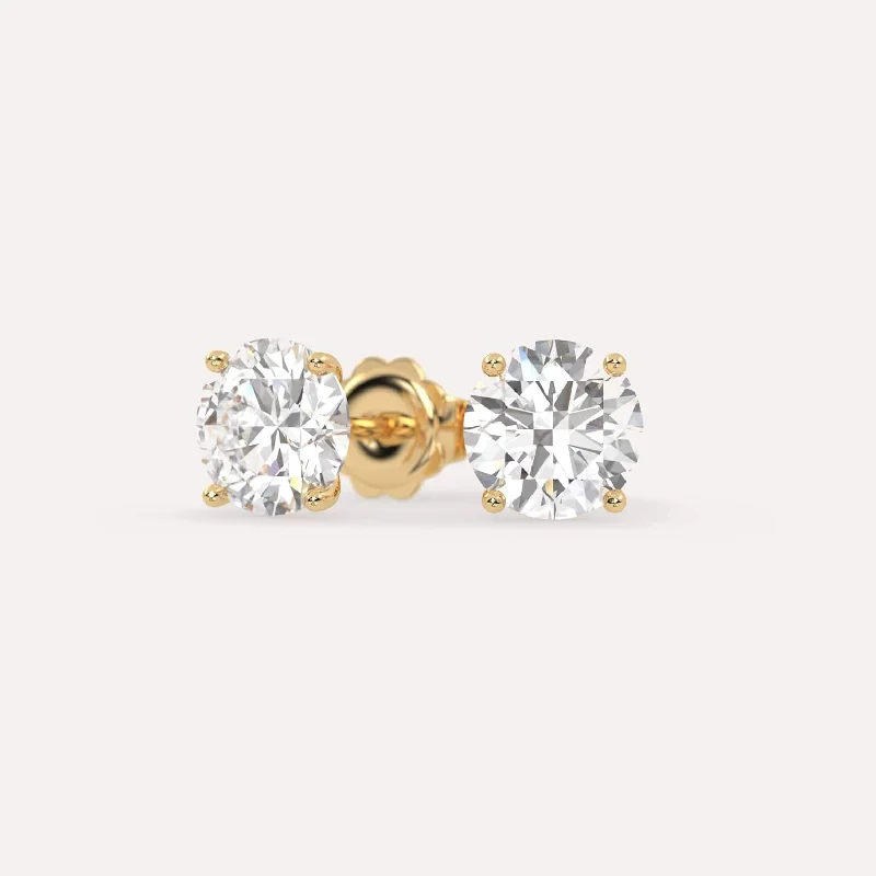 4 carat Round Diamond Stud Earrings